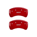 Picture of MGP Rear set 2 Caliper Covers Engraved Rear MGP Red finish silver ch