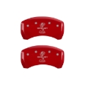 Picture of MGP Rear set 2 Caliper Covers Engraved Rear Tiffany Snake Red finish silver ch