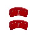 Picture of MGP Rear set 2 Caliper Covers Engraved Rear Tiffany Snake Red finish silver ch