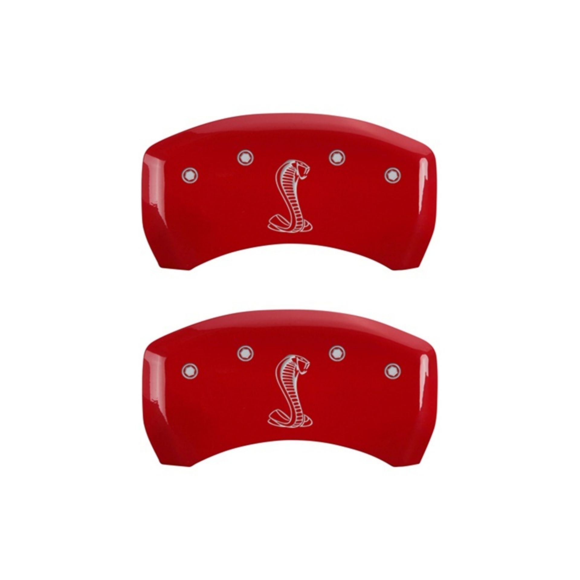 Picture of MGP Rear set 2 Caliper Covers Engraved Rear Tiffany Snake Red finish silver ch