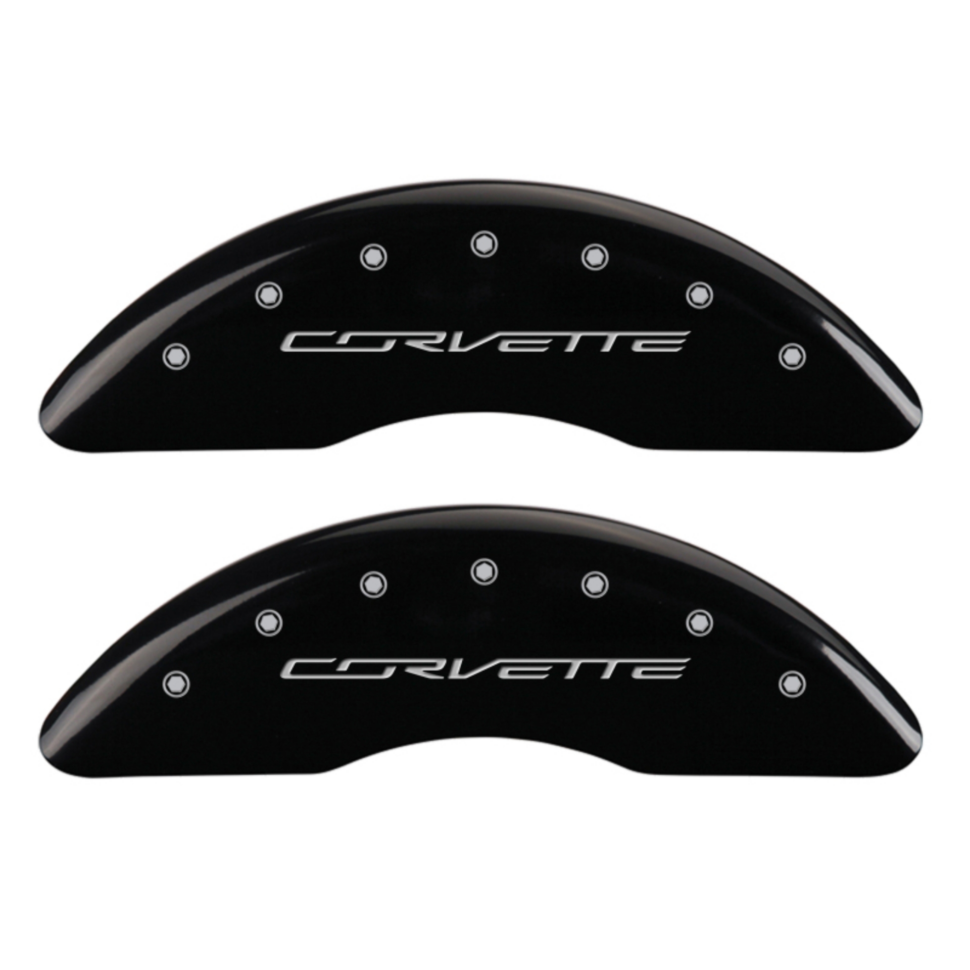 Picture of MGP 4 Caliper Covers Engraved Front Corvette C7 Engraved Rear Z51-2015 Black finish silver ch