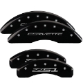 Picture of MGP 4 Caliper Covers Engraved Front Corvette C7 Engraved Rear Z51-2015 Black finish silver ch