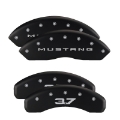 Picture of MGP 4 Caliper Covers Engraved Front 2015-Mustang Engraved Rear 2015-37 Black finish silver ch