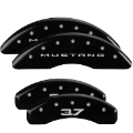 Picture of MGP 4 Caliper Covers Engraved Front 2015-Mustang Engraved Rear 2015-37 Black finish silver ch