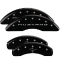 Picture of MGP 4 Caliper Covers Engraved Front 2015-Mustang Engraved Rear 2015-Bar & Pony Black fnsh silver ch