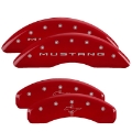Picture of MGP 4 Caliper Covers Engraved Front 2015-Mustang Engraved Rear 2015-Bar & Pony Red-Silve 19in- Min