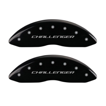 Picture of MGP 4 Caliper Covers Engraved Front Block-Challenger Engraved Rear Vintage Style-RT Blk fnsh slvr ch