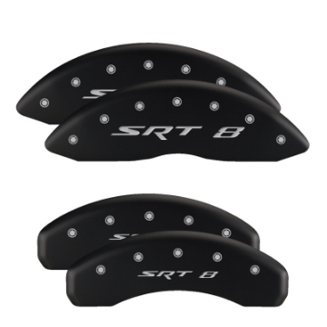 Picture of MGP 4 Caliper Covers Engraved Front Cursive-Challenger Engraved Rear RT Red finish silver ch