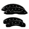 Picture of MGP 4 Caliper Covers Engraved Front & Rear Cursive-Challenger Black finish silver ch