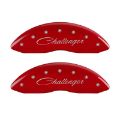 Picture of MGP 4 Caliper Covers Engraved Front & Rear Cursive-Challenger Red finish silver ch