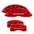 Picture of MGP 4 Caliper Covers Engraved Front & Rear Honda Red finish silver ch