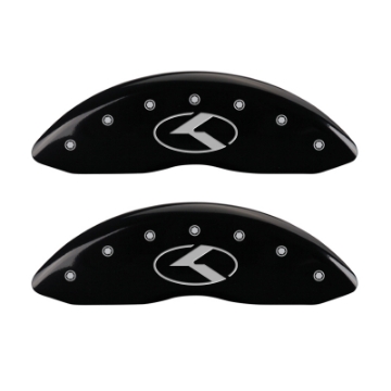 Picture of MGP 4 Caliper Covers Engraved Front & Rear Circle K-Kia Black finish silver ch