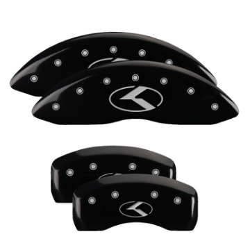 Picture of MGP 4 Caliper Covers Engraved Front & Rear Circle K-Kia Black finish silver ch