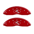 Picture of MGP 4 Caliper Covers Engraved Front & Rear Circle K-Kia Red finish silver ch