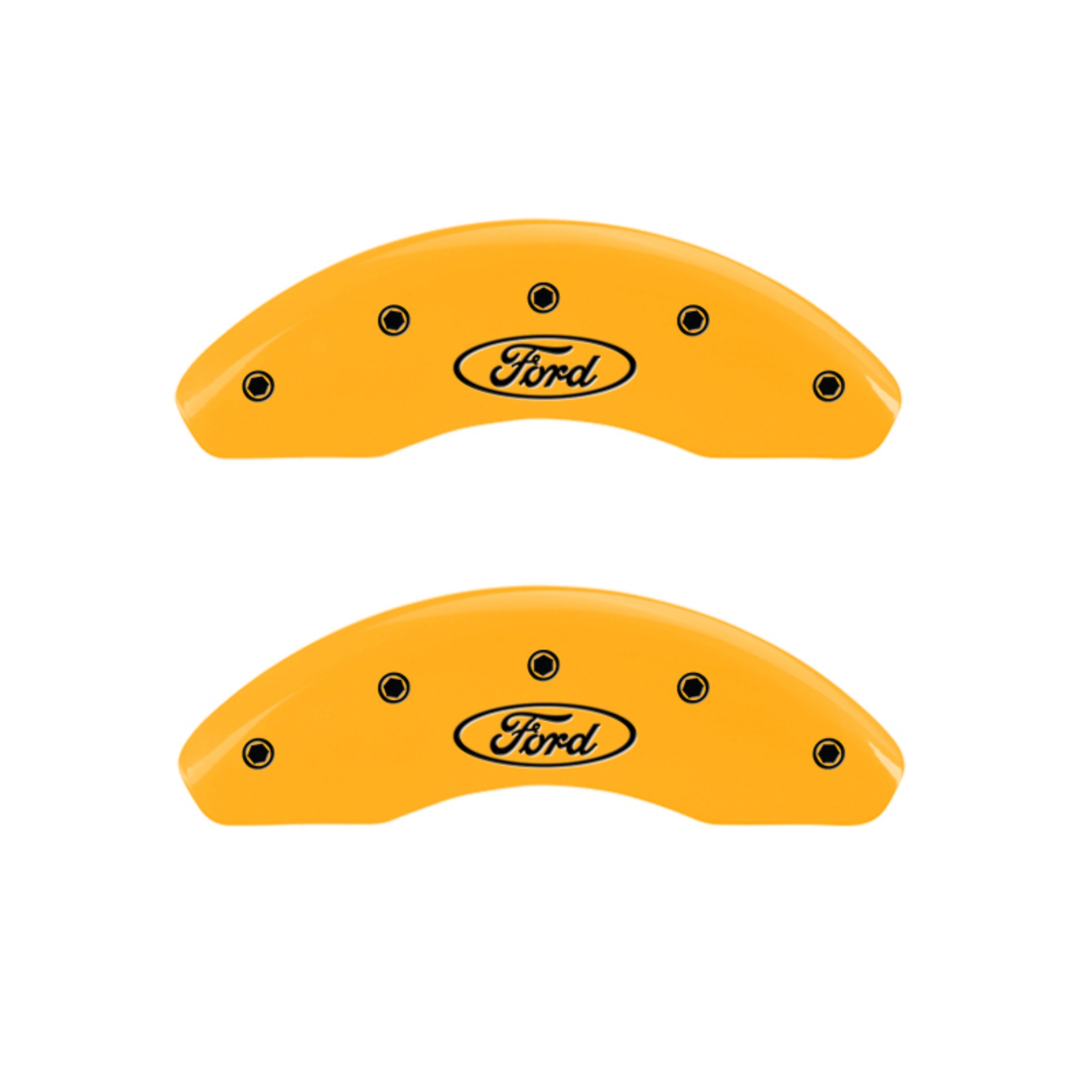 Picture of MGP 4 Caliper Covers Engraved Front & Rear Oval logo-Ford Yellow finish black ch