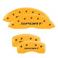 Picture of MGP 4 Caliper Covers Engraved Front & Rear MGP Yellow finish black ch