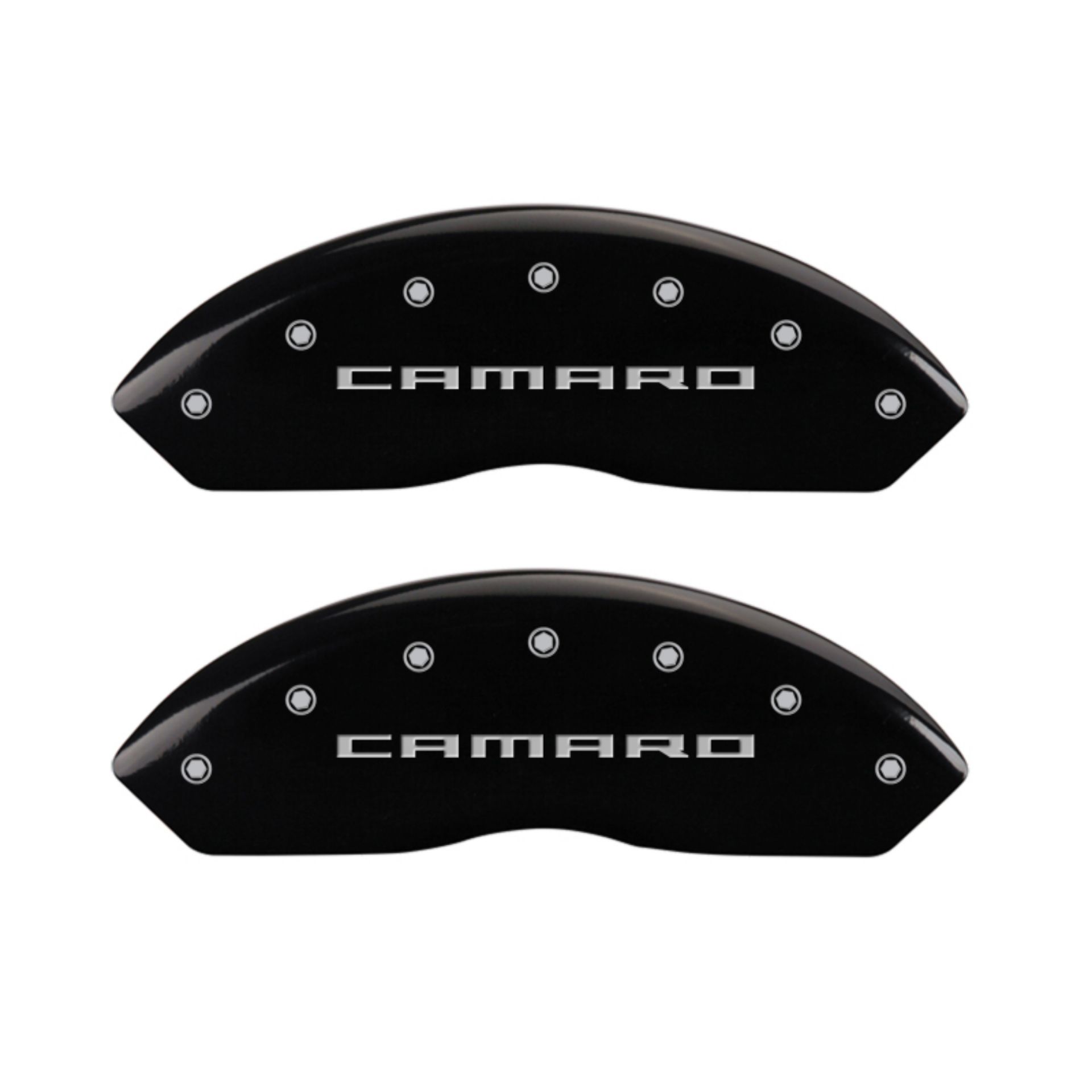 Picture of MGP 4 Caliper Covers Engraved Front & Rear Gen 5-Camaro Black finish silver ch