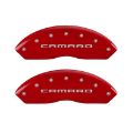 Picture of MGP 4 Caliper Covers Engraved Front & Rear Gen 5-Camaro Red finish silver ch