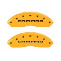 Picture of MGP 4 Caliper Covers Engraved Front & Rear Gen 5-Camaro Yellow finish black ch