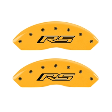 Picture of MGP 4 Caliper Covers Engraved Front & Rear Gen 5-RS Yellow finish black ch