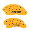 Picture of MGP 4 Caliper Covers Engraved Front & Rear Gen 5-RS Yellow finish black ch