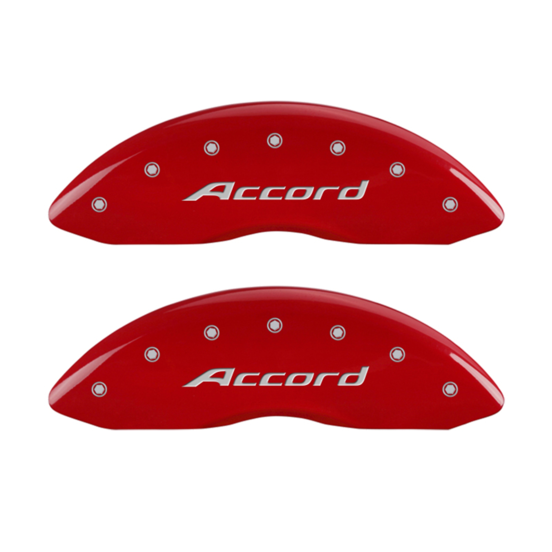 Picture of MGP 4 Caliper Covers Engraved Front Accord Engraved Rear Accord Red finish silver ch