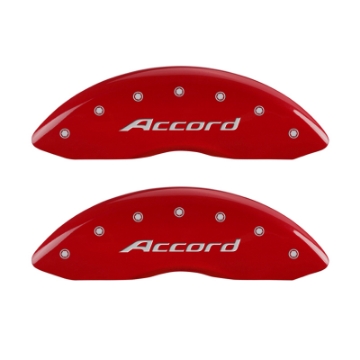 Picture of MGP 4 Caliper Covers Engraved Front Accord Engraved Rear Accord Red finish silver ch