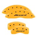 Picture of MGP 4 Caliper Covers Engraved Front Accord Engraved Rear Accord Yellow finish black ch