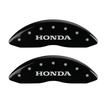 Picture of MGP 4 Caliper Covers Engraved Front Honda Engraved Rear H Logo Black finish silver ch