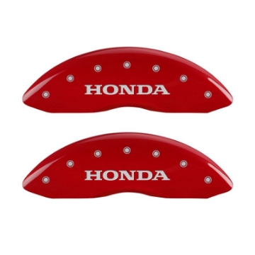 Picture of MGP 4 Caliper Covers Engraved Front Honda Engraved Rear H Logo Red finish silver ch