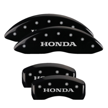 Picture of MGP 4 Caliper Covers Engraved Front & Rear Honda Black finish silver ch