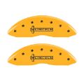 Picture of MGP 4 Caliper Covers Engraved Front Lincoln Engraved Rear MKX Yellow finish black ch