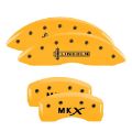 Picture of MGP 4 Caliper Covers Engraved Front Lincoln Engraved Rear MKX Yellow finish black ch