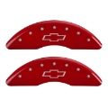 Picture of MGP 4 Caliper Covers Engraved Front & Rear Bowtie Red finish silver ch