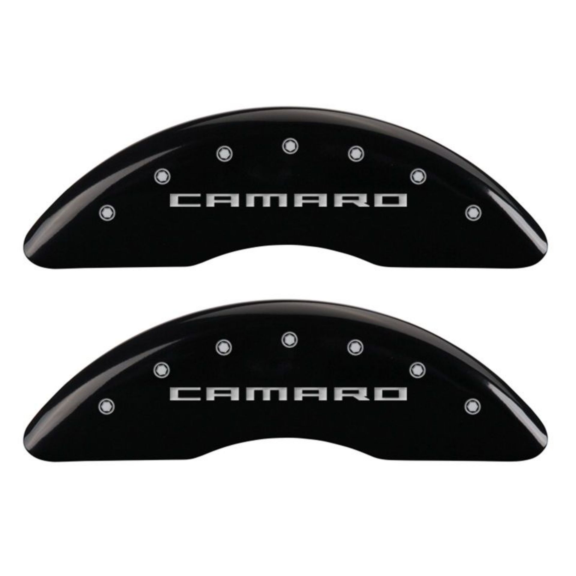 Picture of MGP 4 Caliper Covers Engraved Front & Rear Gen 5-Camaro Black finish silver ch