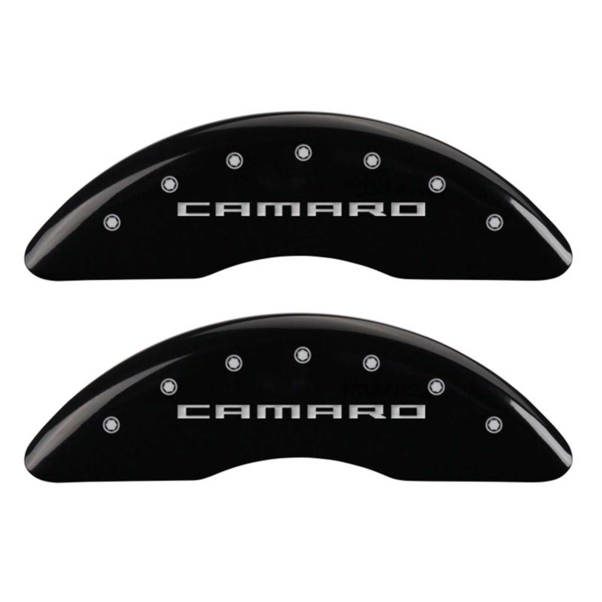 Picture of MGP 4 Caliper Covers Engraved Front Gen 5-Camaro Engraved Rear Gen 5-SS Black finish silver ch