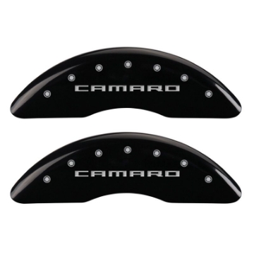 Picture of MGP 4 Caliper Covers Engraved Front Gen 5-Camaro Engraved Rear Gen 5-SS Black finish silver ch
