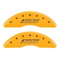 Picture of MGP 4 Caliper Covers Engraved Front & Rear Gen 5-SS Yellow finish black ch