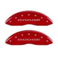 Picture of MGP 4 Caliper Covers Engraved Front & Rear With out stripes-Dodge Red finish silver ch