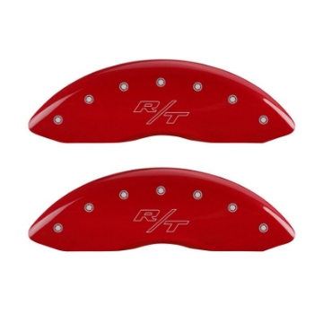 Picture of MGP 4 Caliper Covers Engraved Front & Rear Vintage Style-RT Red finish silver ch