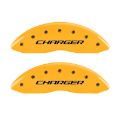 Picture of MGP 4 Caliper Covers Engraved Front Charger Engraved Rear RT Yellow finish black ch