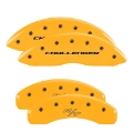 Picture of MGP 4 Caliper Covers Engraved Front Charger Engraved Rear RT Yellow finish black ch