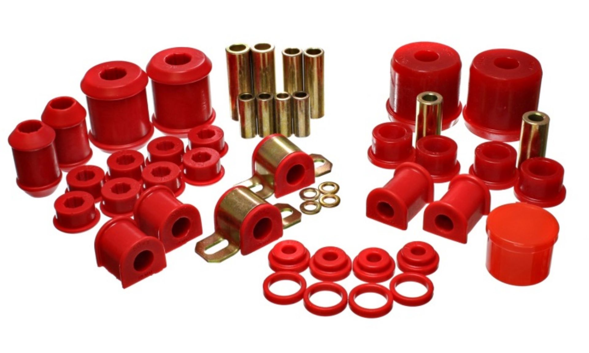 Picture of Energy Suspension 00-1-01 Mitsubishi Eclipse FWD Red Hyper-flex Master Bushing Set