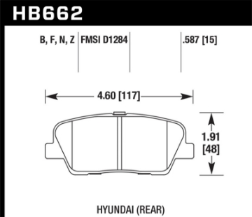 Picture of Hawk 10-16 Hyundai Genesis Coupe HPS 5-0 Rear Brake Pads