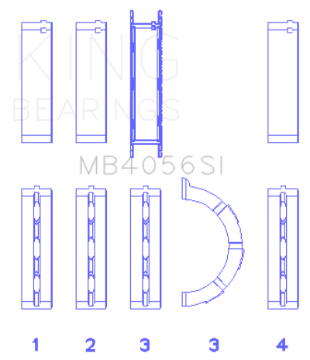 Picture of King Engine Bearings 97-07 Ford 2-5L-2-9L-3-0L Size 0-25 Main Bearing Set