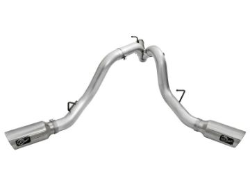 Picture of aFe Atlas Exhaust 4in Dual DPF-Back Al Steel w- Pol Tips 16-17 GM Diesel Truck V8-6-6L td LML