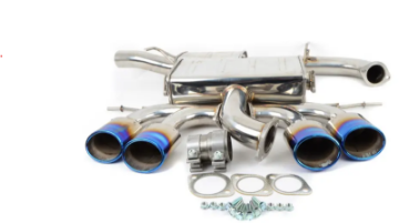 Picture of Invidia 14-17 Volkswagen Golf-R Q300 Quad Oval Titanium Burnt Tips Cat-back Exhaust