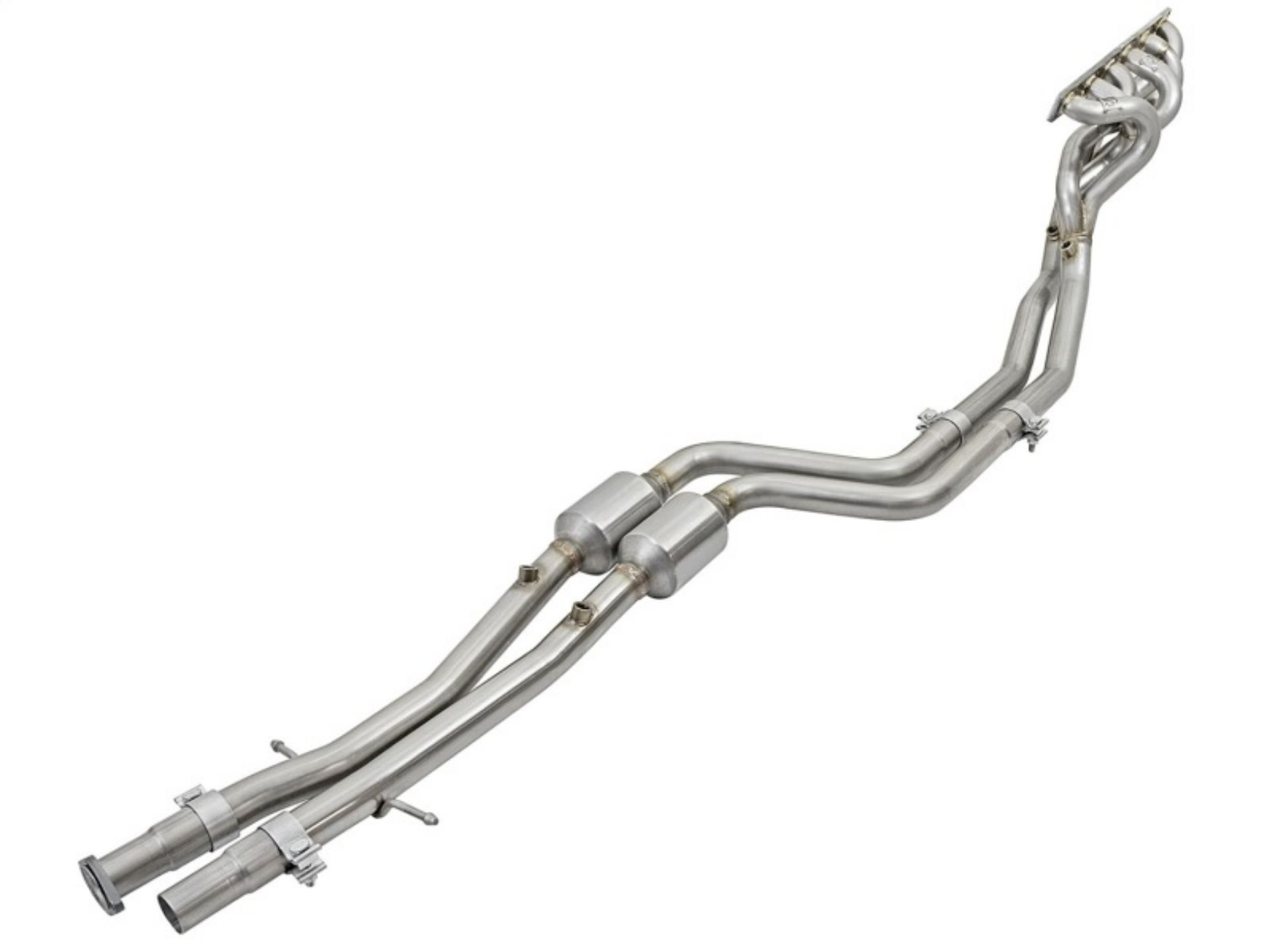 Picture of aFe Twisted Steel Long Tube Headers w- Mid Pipes Catted 96-99 BMW M3 L6-3-2L S52