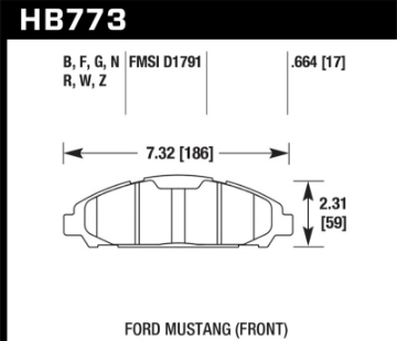 Picture of Hawk 15-17 Ford Mustang DTC-60 Front Brake Pads
