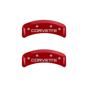 Picture of MGP 4 Caliper Covers Gloss Red Engraved with Corvette C4 Full Kit 4 Pieces
